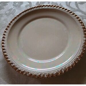 Vintage Pearl Iridescent Lusterware Set Of 6 Plates 22k Gold Trim Elegant